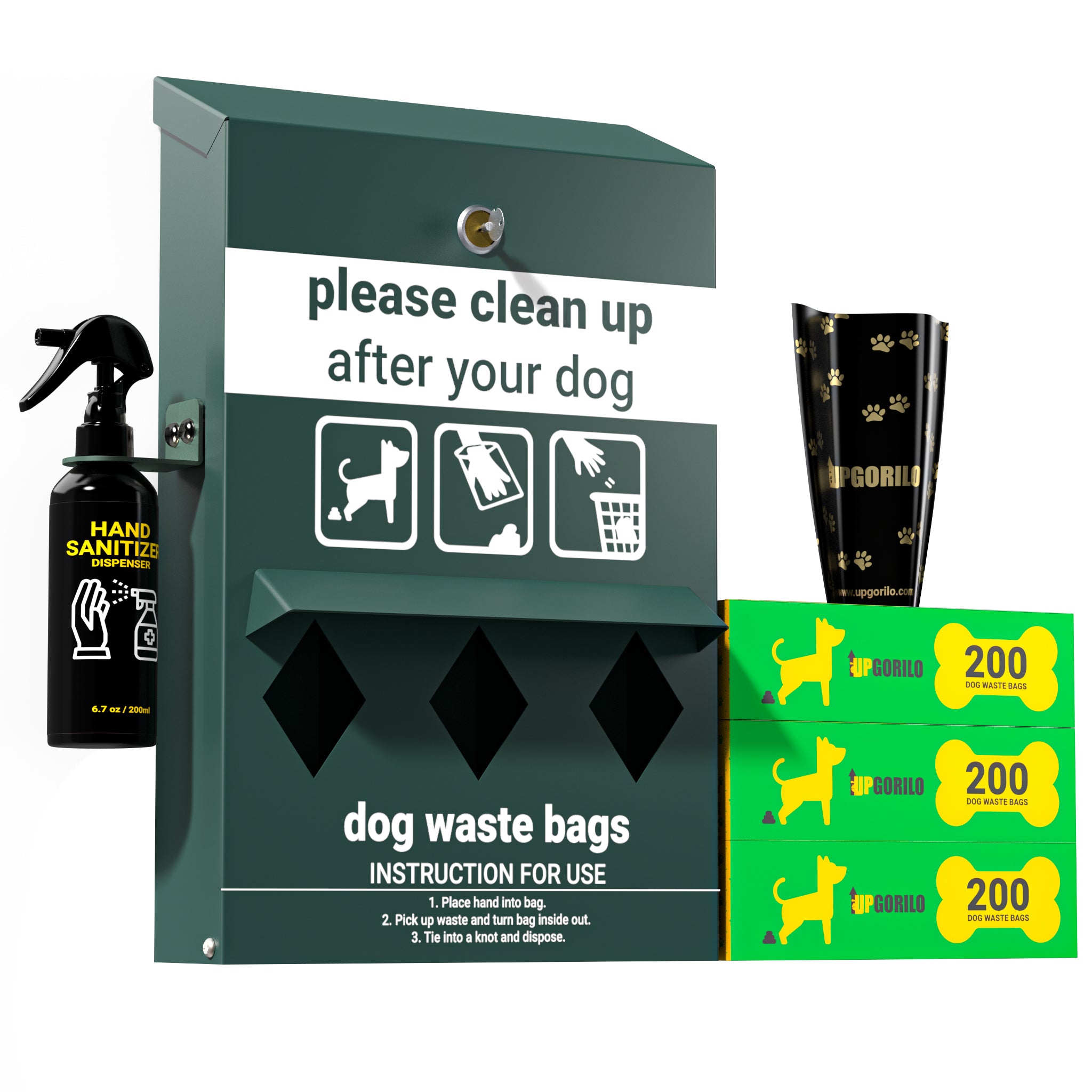 Dog Waste Station Bag Dispenser Original Glow in The Dark Dog