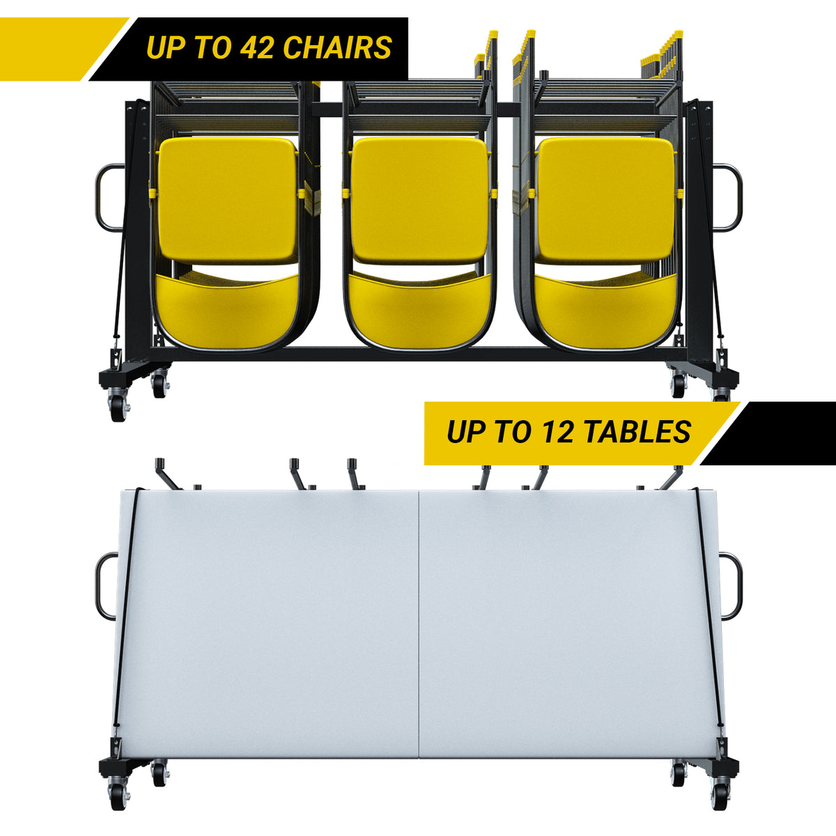 42 Chair Storage Rack - Innovative Folding Tables and Chairs Cart ...