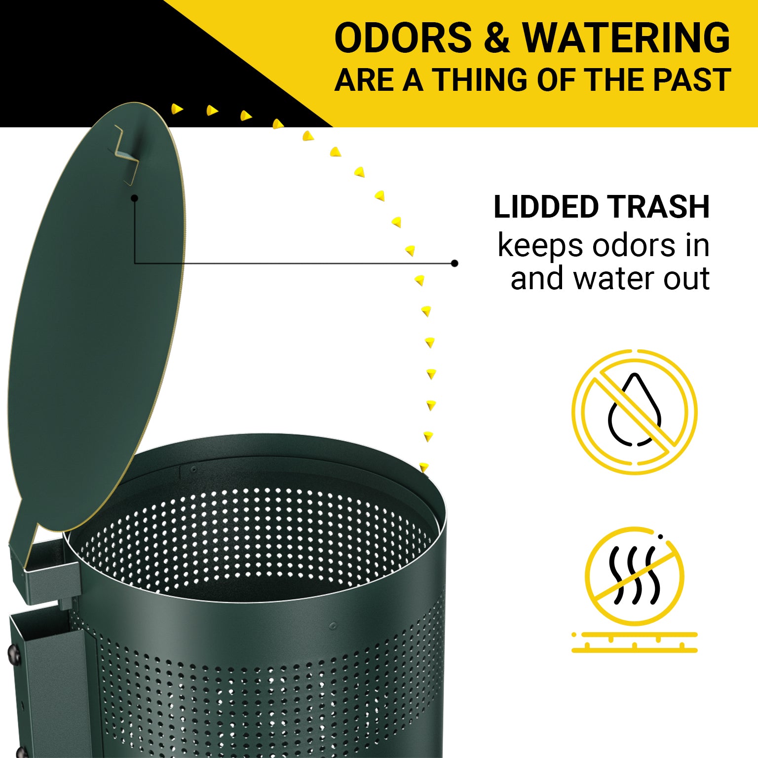 Outdoor Trash Can with Lid - 20 Trash Bags Included, 11.5 Gallons