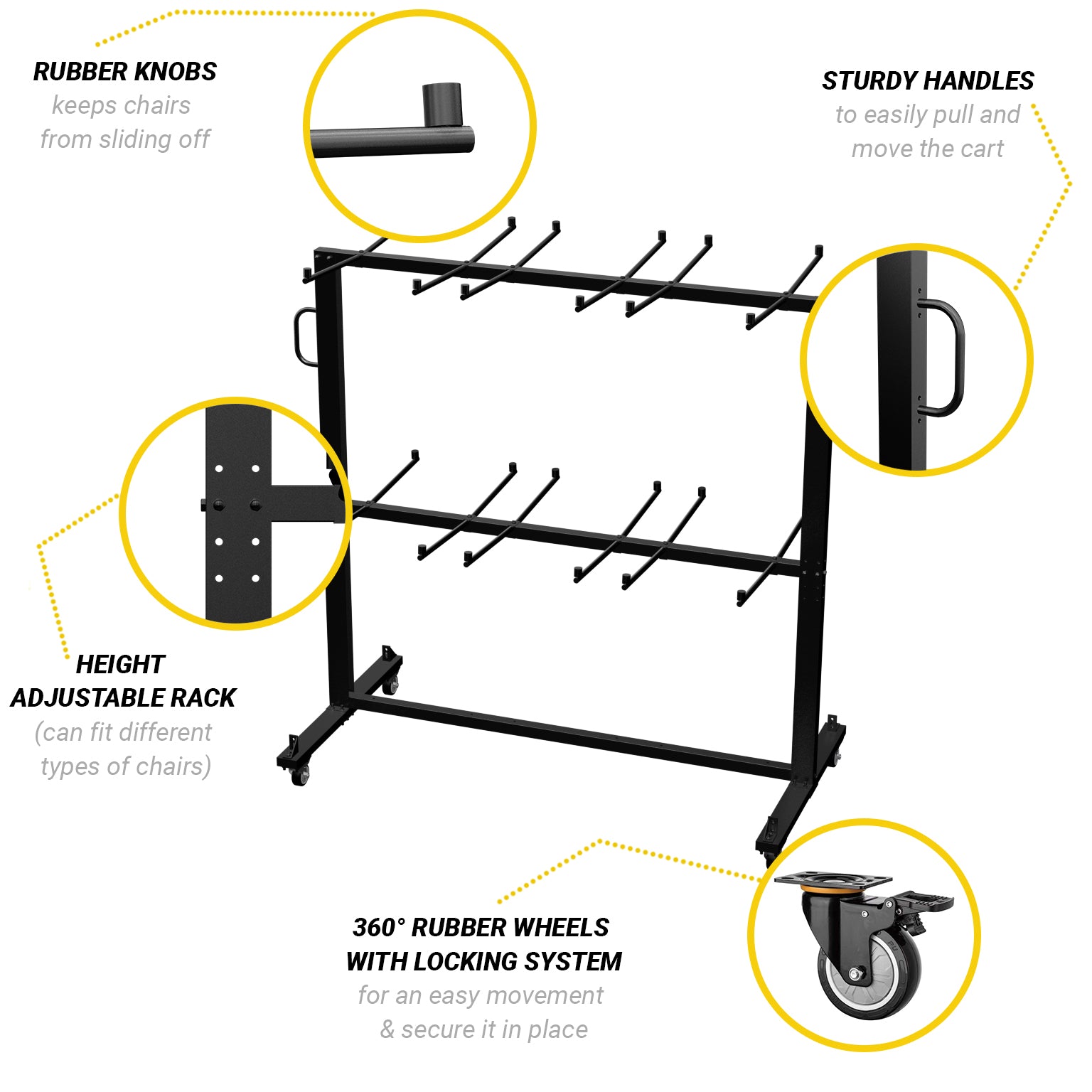 84 Chair Storage Rack - Innovative Folding Tables and Chairs Cart