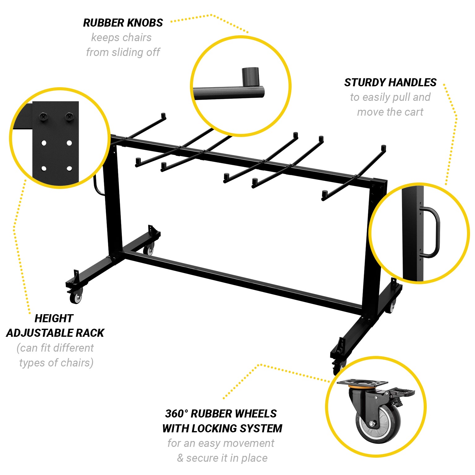 42 Chair Storage Rack - Innovative Folding Tables and Chairs Cart