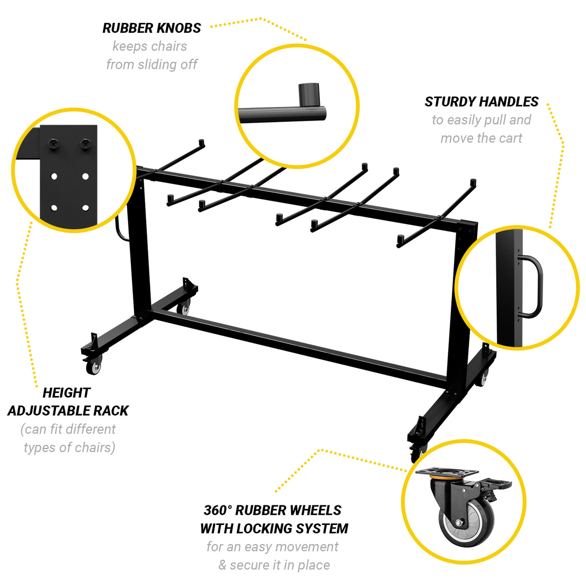 42 Chair Storage Rack - Innovative Folding Tables and Chairs Cart ...