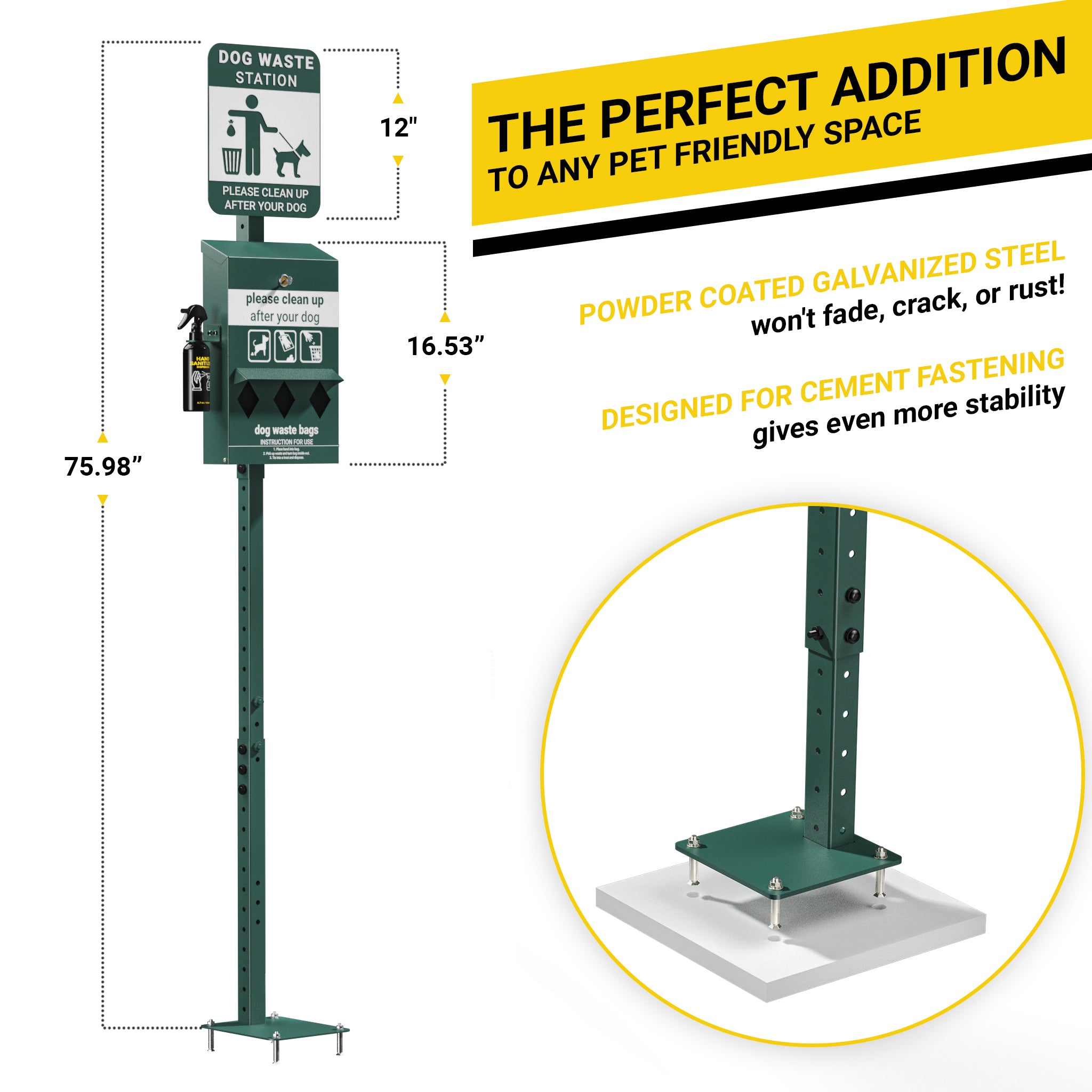 Pet Waste Station Mini - Original Glow in the Dark Dog Waste Station Mini